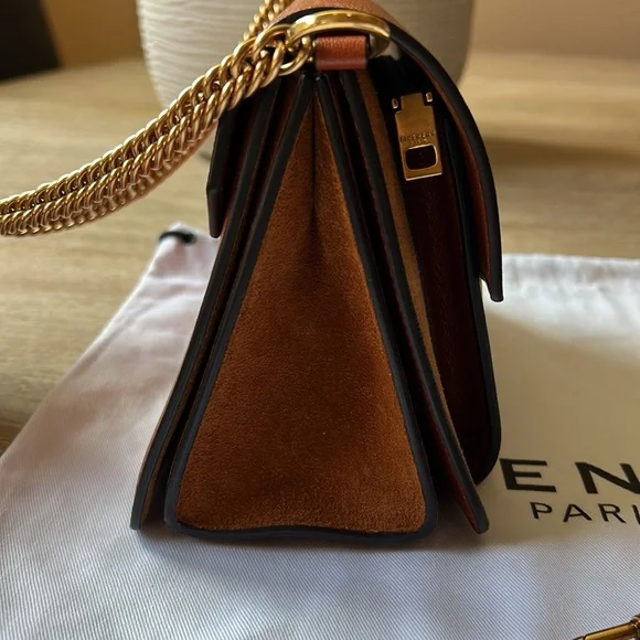 Givenchy Small GV3 Leather & Suede Crossbody Bag Chestnut - Picture 8 of 15